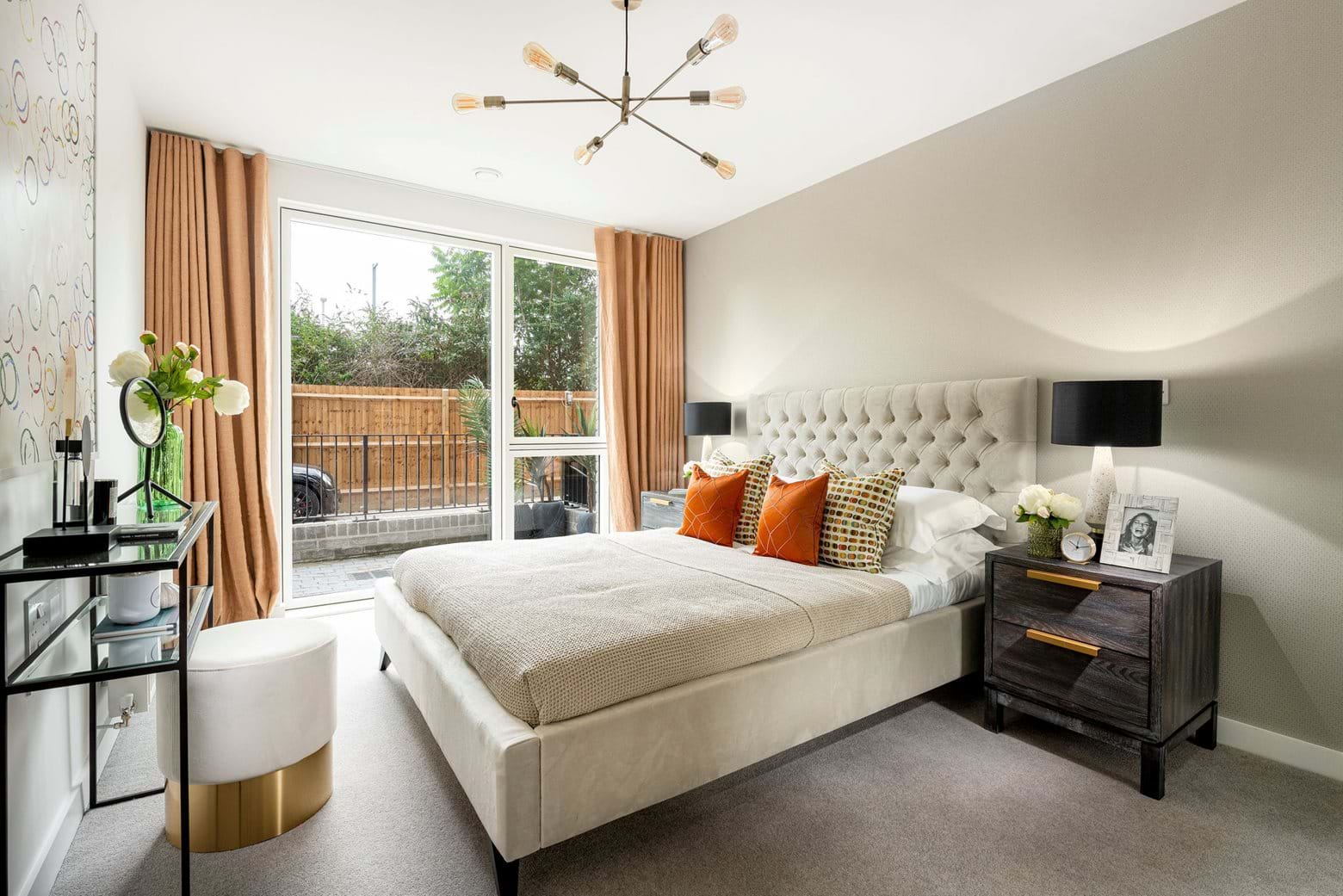 Bedroom at Shared ownership show home at Bridge East, E15