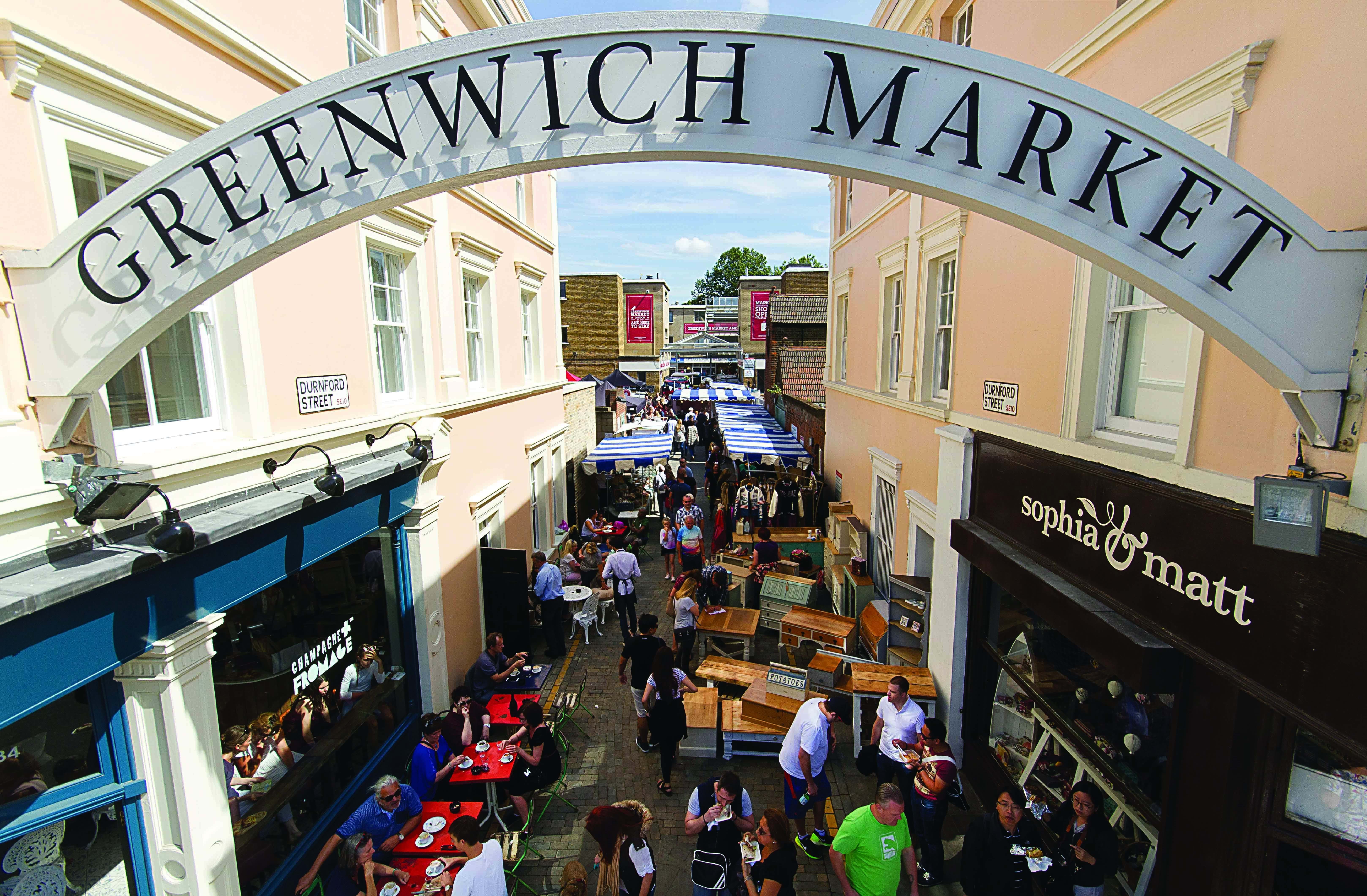 Iconic Greenwich Market packed with restaurants and shops
