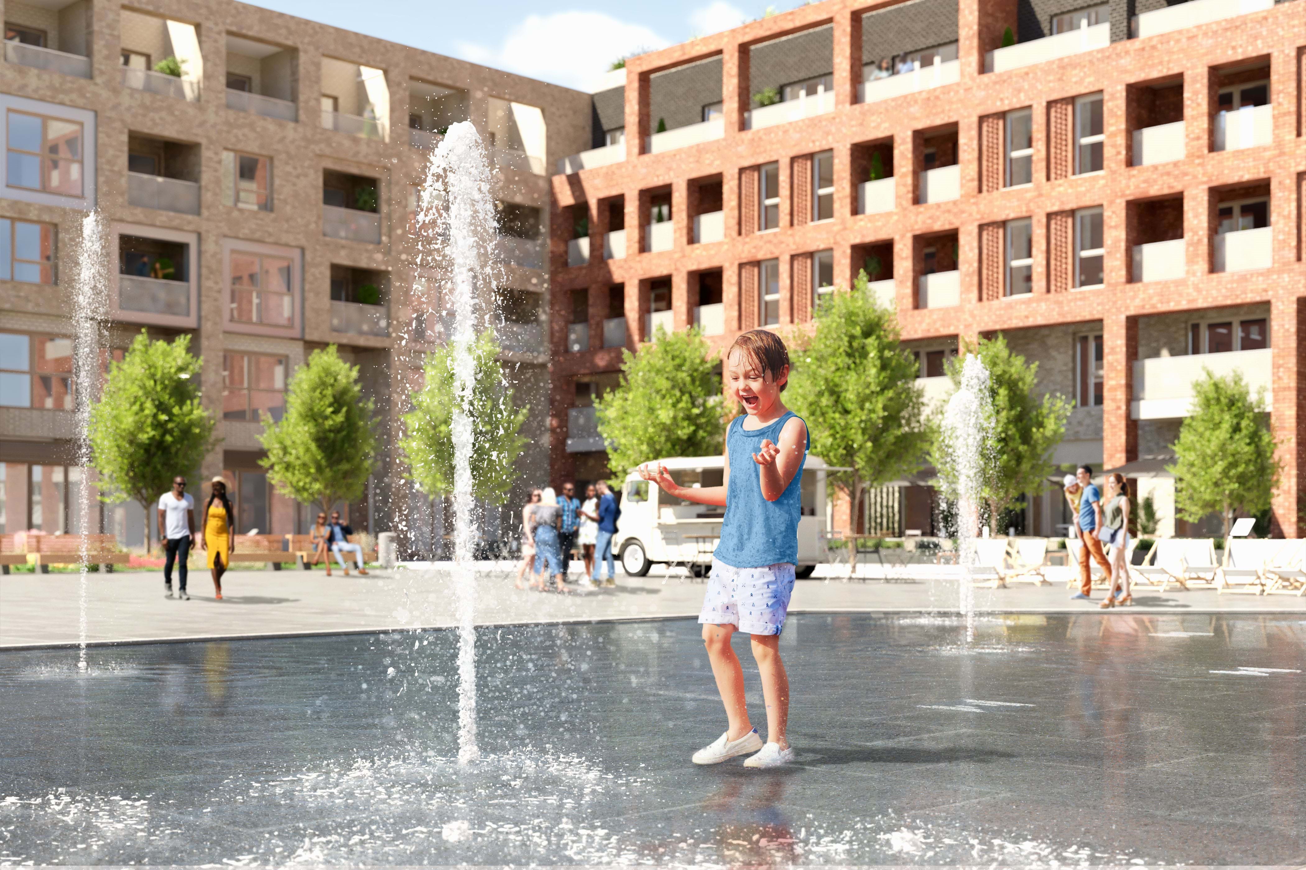 Computer Generated Image of Cygnet Square at Southmere